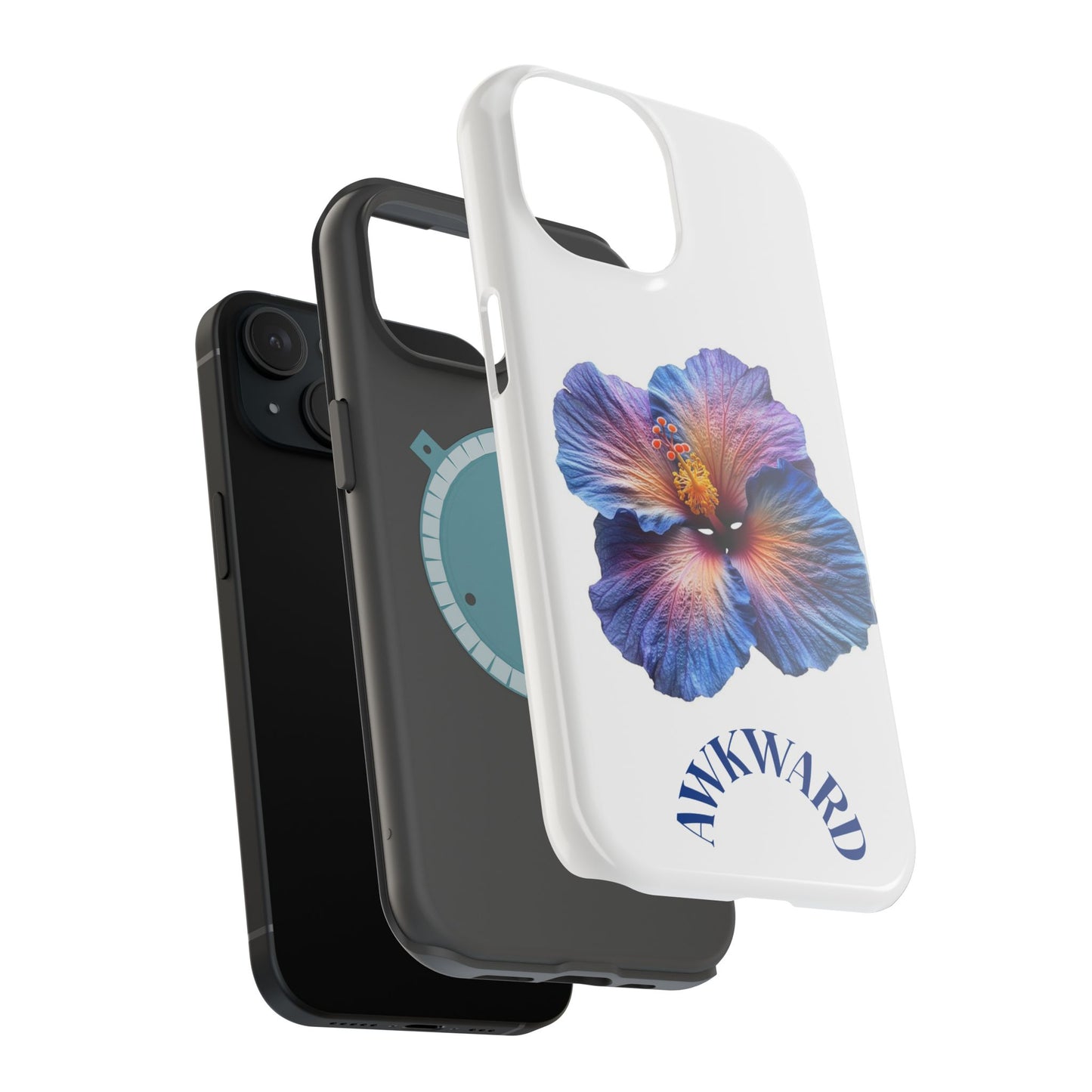 Ombre Blue-Purple Hibiscus Rosa-Sinensis Phone Case